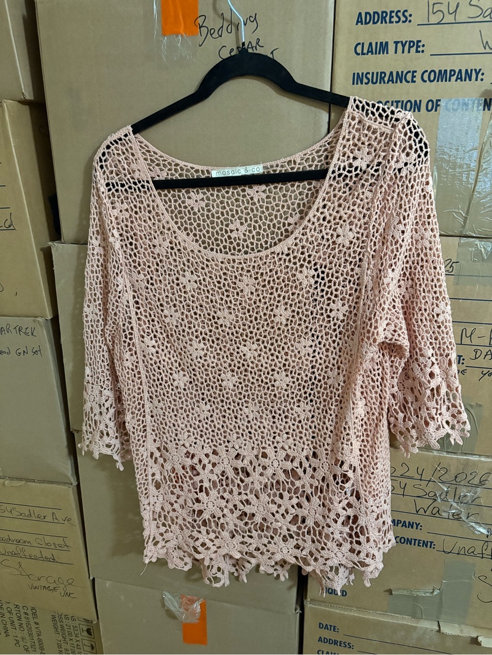 Pink Crochet Pullover Top